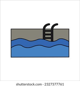 summer icon fill line vector illustration