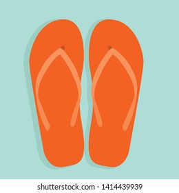 summer icon with flip flops, slippers