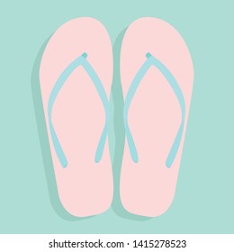 summer icon with flip flops, slippers