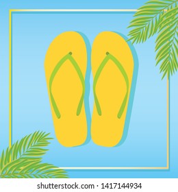 summer icon with flip flops, slippers