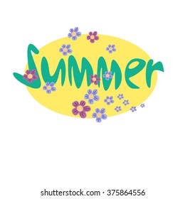 summer icon with Flowers