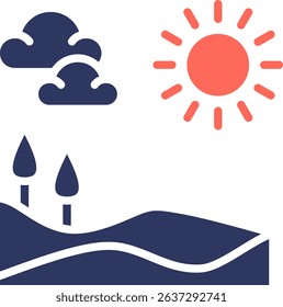 Summer Icon Glyph Color Vector Illustration