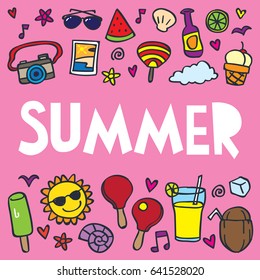 Summer icon illustration doodle