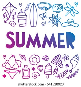 Summer icon illustration doodle