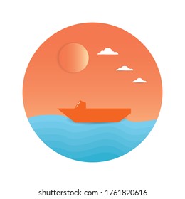 diseño plano de ilustración de icono de verano 