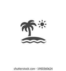 Summer Icon Isolated on Black and White Vector Graphic