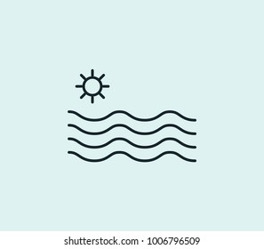 Summer icon line isolated on clean background. Beach concept drawing icon line in modern style. Vector illustration for your web site mobile logo app UI design.