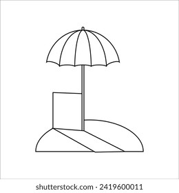 summer icon line vector illustration