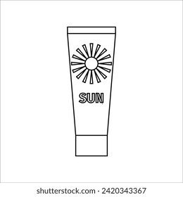 ilustración de vector de línea de icono de verano