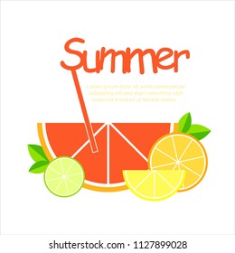 summer icon orange fruit