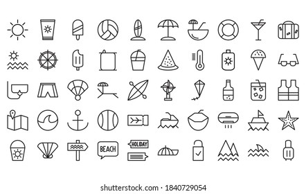Summer icon pack. icons with minimalist concept line style. suitable for your project.Building icon pack. icons with minimalist concept line style. suitable for your project.