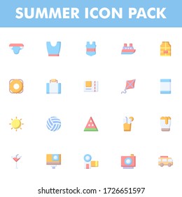 Sommersymbolgruppe isoliert auf weißem Hintergrund. für Ihre Website Design, Logo, App, Benutzeroberfläche. Vector Grafik Illustration und bearbeitbarer Strich. EPS 10.