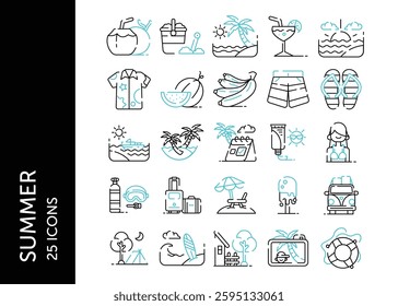 Summer icon pack. Set icon design