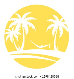 Summer Icon with Palm Trees