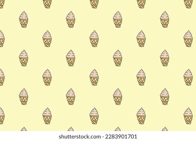 Summer Icon Pattern with Pastel Color Background