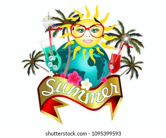 Summer icon planet sun