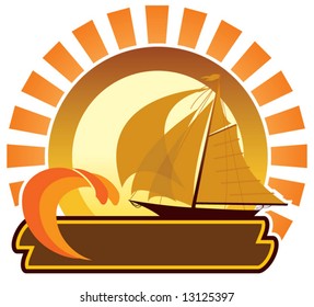 Summer icon - sailboat