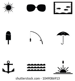 summer icon set