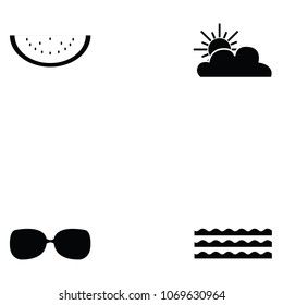 summer icon set