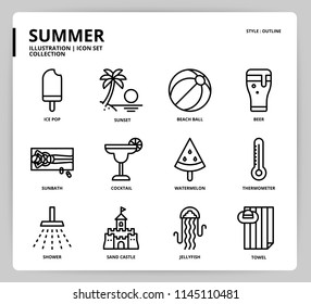 Summer icon set