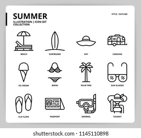 Summer icon set