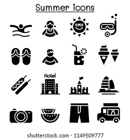 Summer icon set 
