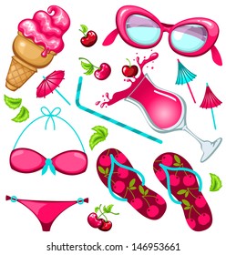 Summer icon set