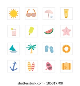 Summer icon set