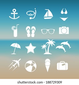 Summer icon set 