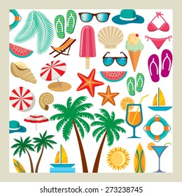 Summer icon set