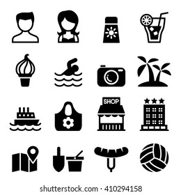 Summer icon set