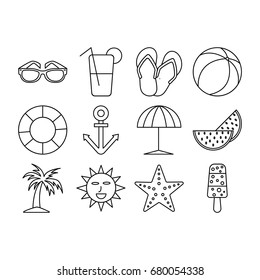 summer icon set