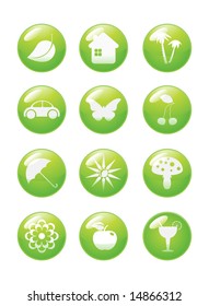 Summer icon set. Buttons