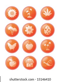 Summer icon set. Buttons