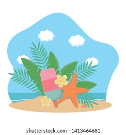 Summer icon set design, vector illustration