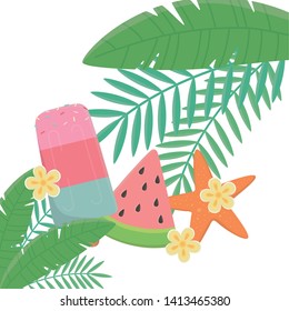 Summer icon set design, vector illustration