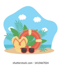 Summer icon set design vector illustration