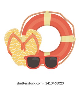 Summer icon set design, vector illustration