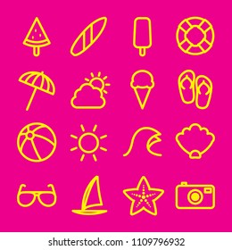 Summer Icon Set - Flat Outline