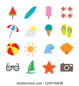 Summer Icon Set - Flat Outline