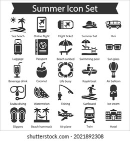 Summer Icon Set, Glyph Icon Set