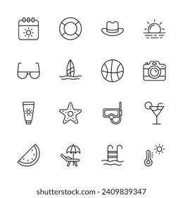 Icono de verano aislado en blanco