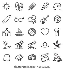 Summer icon set for mobile and web