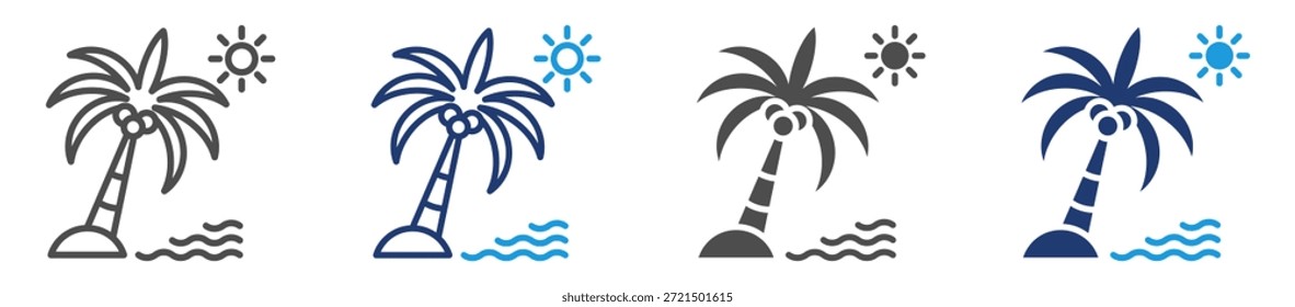 Conjunto de iconos de verano con estilo múltiple