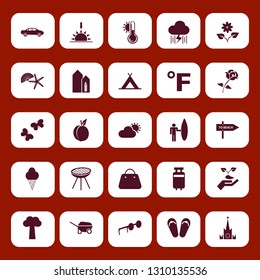 summer icon set with rose, ice cream and handbag vector illustration
