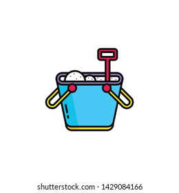 Summer icon set template vector. Summer icons neatly designed in geometric style that use outlines with typical summer colors.