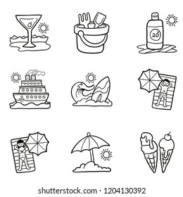 Summer icon set vector