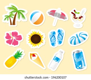 summer icon set Vector
