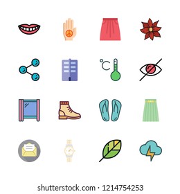 summer icon set. vector set about wristwatch, blind, boot and smile icons set.