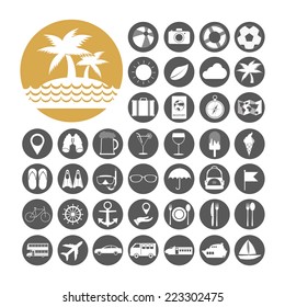 Summer Icon set vector illustration.